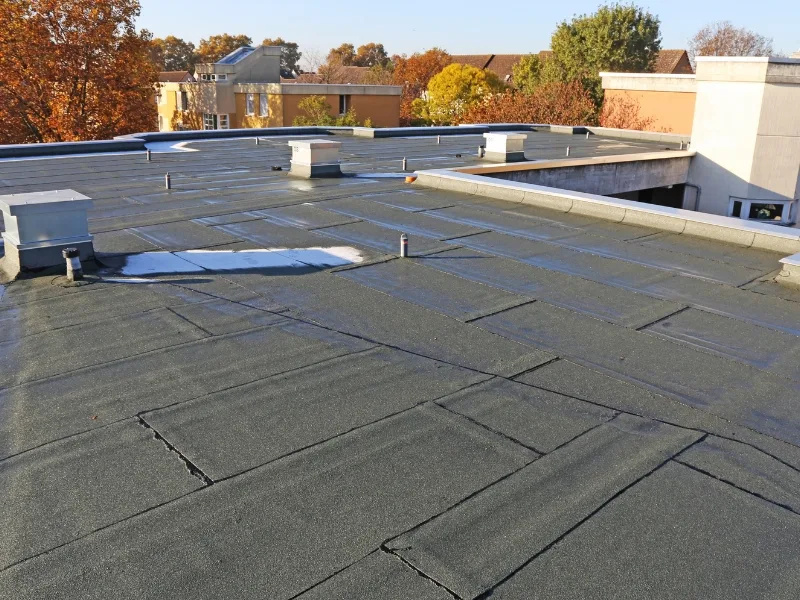 Commercial TPO flat roof membrane installation in Killeen